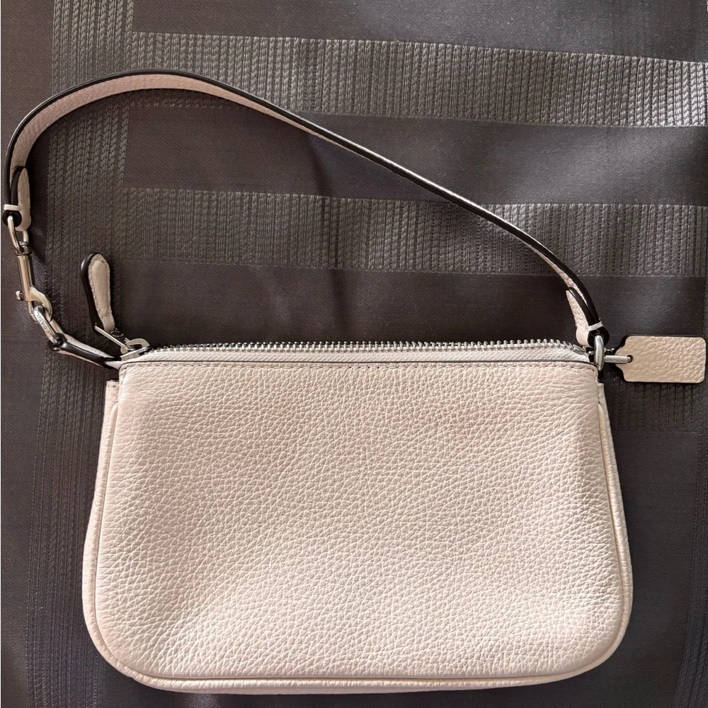Coach Cream/Ivory Studded Leather Wristlet - Picture 2 of 3
